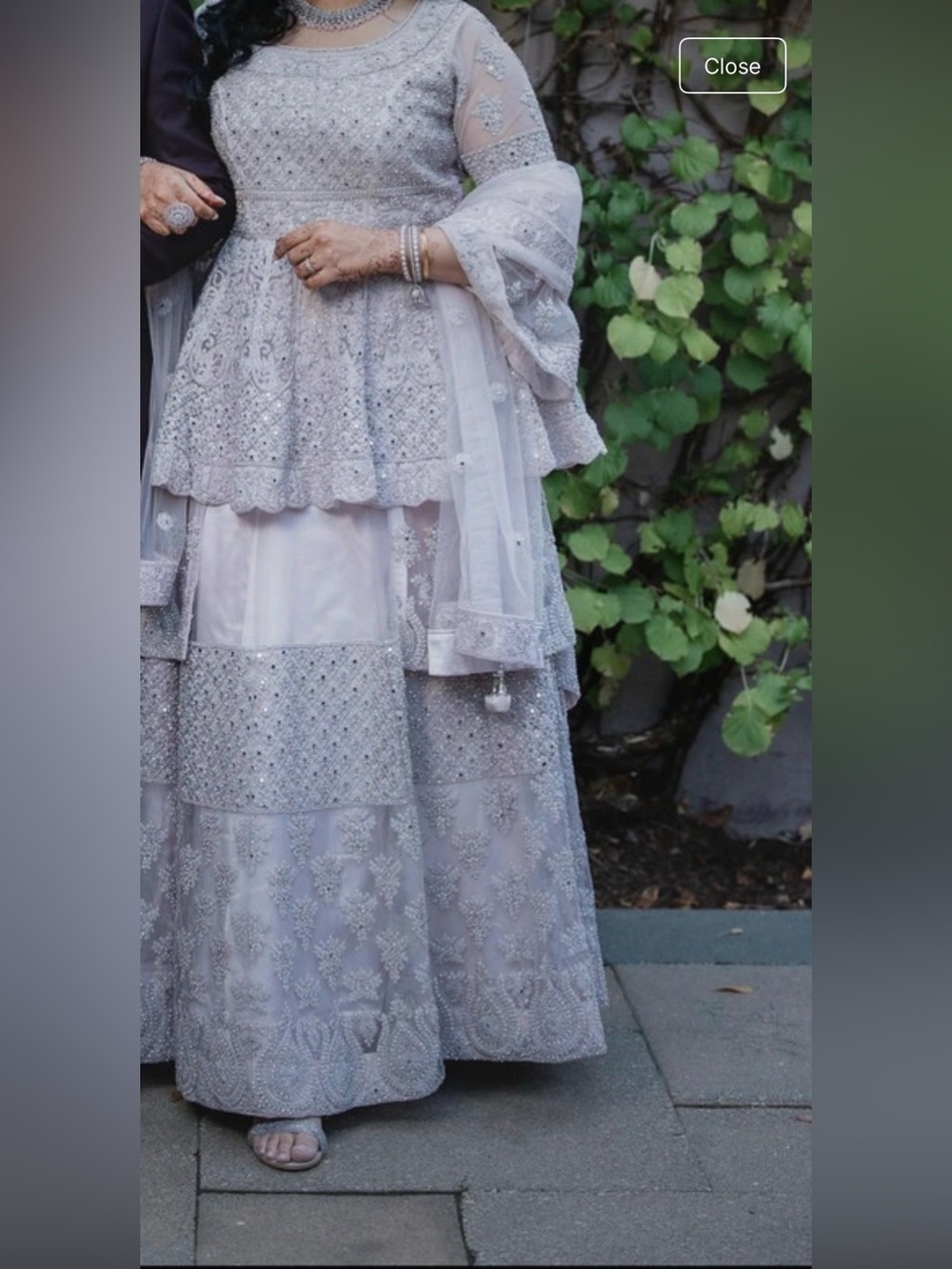 Ethnic Indian Wear Silver Grey Embroidered Wedding Anarkali Lehenga